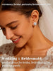 4 Pairs Silver Stud Earrings for Women, 18K Silver Plated Premium Cubic Zirconia Earrings, Halo Round Square Stud Earrings Set for Women - view 4