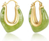 Acrylic Hoop Earrings for Women - B-Organic Green