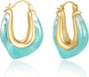 Acrylic Hoop Earrings for Women - C-Organic Aqua Blue