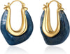 Acrylic Hoop Earrings for Women - C-Organic Midnight Blue