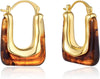 Acrylic Hoop Earrings for Women - E-Classic Brown
