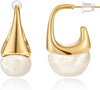 Acrylic Hoop Earrings for Women - Pebble White