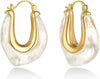 Acrylic Hoop Earrings for Women - B-Organic White