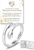 Sterling Silver Hug Ring for Women Adjustable Love Promise Ring Inspirational Open Rings Birthday Gift for Best Friend - main view