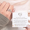 Sterling Silver Hug Ring for Women Adjustable Love Promise Ring Inspirational Open Rings Birthday Gift for Best Friend - view 2