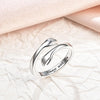Sterling Silver Hug Ring for Women Adjustable Love Promise Ring Inspirational Open Rings Birthday Gift for Best Friend - view 3