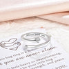 Sterling Silver Hug Ring for Women Adjustable Love Promise Ring Inspirational Open Rings Birthday Gift for Best Friend - view 4