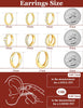 8 Pairs Gold Hoop Earrings Set for Women, 14K Gold Plated Stackable Gifts - view 4