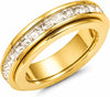 6mm Titanium Fidget Rings for Women Anxiety Relasing, Full Cubic Zirconia Ring Eternity Wedding Band Ring Love Statement Jewelry, Stainless Steel - gold-fidget 7