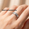 6mm Titanium Fidget Rings for Women Anxiety Relasing, Full Cubic Zirconia Ring Eternity Wedding Band Ring Love Statement Jewelry, Stainless Steel - view 2