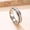 6mm Titanium Fidget Rings for Women Anxiety Relasing, Full Cubic Zirconia Ring Eternity Wedding Band Ring Love Statement Jewelry, Stainless Steel - view 5