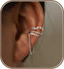 Ear Cuff Earrings for Women Non Piercing, Dainty 14K Gold Plated Chain Cartilage Earrings Set Gold Statement Cuff Earring Stack Fashion Cartilage - ear cuff2-Silver