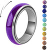 Mood Fidget Ring for Women Teens - 6mm Stainless Steel Temperature Sensative Color Changing Spin Rings for Anxiety Relief Mood Jewelry - view 7