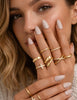 Chunky Gold Rings for Women, 14K Gold Plated Dainty Stackable Cross Cubic Zirconia Ring Set, Knuckle Stacking Pinky Thumb Ring Statement Wedding - view 4