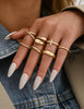 Chunky Gold Rings for Women, 14K Gold Plated Dainty Stackable Cross Cubic Zirconia Ring Set, Knuckle Stacking Pinky Thumb Ring Statement Wedding - view 5