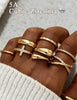 Chunky Gold Rings for Women, 14K Gold Plated Dainty Stackable Cross Cubic Zirconia Ring Set, Knuckle Stacking Pinky Thumb Ring Statement Wedding - view 7