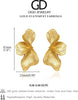 Chunky Gold Statement Earrings For Women Trendy Gold Plated Sectored Flower Leaf Angel Wing Earrings Large Stud Jewlery - view 5