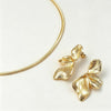 Chunky Gold Statement Earrings For Women Trendy Gold Plated Sectored Flower Leaf Angel Wing Earrings Large Stud Jewlery - view 7