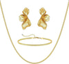 Chunky Gold Statement Earrings For Women Trendy Gold Plated Sectored Flower Leaf Angel Wing Earrings Large Stud Jewlery - Flower+Snake 3 Set-Gold