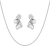 Chunky Gold Statement Earrings For Women Trendy Gold Plated Sectored Flower Leaf Angel Wing Earrings Large Stud Jewlery - Flower+Snake 2 Set-Silver