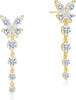 Dangle Earrings for Women – 14K Gold Plated/Silver Drop Earrings Sparkly CZ Dangle Earrings Elegant Dangling Earrings for Wedding Bridal Prom Jewelry - 9-Dangle CZ Gold