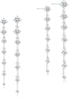Dangle Earrings for Women – 14K Gold Plated/Silver Drop Earrings Sparkly CZ Dangle Earrings Elegant Dangling Earrings for Wedding Bridal Prom Jewelry - 8-Dangle CZ Silver