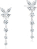 Dangle Earrings for Women – 14K Gold Plated/Silver Drop Earrings Sparkly CZ Dangle Earrings Elegant Dangling Earrings for Wedding Bridal Prom Jewelry - 9-Dangle CZ Silver