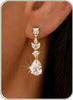 Dangle Earrings for Women – 14K Gold Plated/Silver Drop Earrings Sparkly CZ Dangle Earrings Elegant Dangling Earrings for Wedding Bridal Prom Jewelry - 1-Dangle CZ Gold