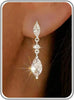 Dangle Earrings for Women – 14K Gold Plated/Silver Drop Earrings Sparkly CZ Dangle Earrings Elegant Dangling Earrings for Wedding Bridal Prom Jewelry - 3-Dangle CZ Silver