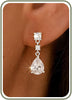 Dangle Earrings for Women – 14K Gold Plated/Silver Drop Earrings Sparkly CZ Dangle Earrings Elegant Dangling Earrings for Wedding Bridal Prom Jewelry - 5-Dangle CZ Silver