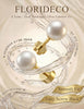 14K Gold Plated Pearl Earrings for Women Flat Back Stud - view 5