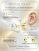 14K Gold Plated Pearl Earrings for Women Flat Back Stud - view 7
