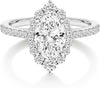3CT Oval Cut CZ Engagement Rings for Women Halo Wedding Band - Silver 10