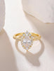 3CT Oval Cut CZ Engagement Rings for Women Halo Wedding Band - view 2