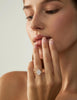 3CT Oval Cut CZ Engagement Rings for Women Halo Wedding Band - view 6