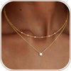 Layered Gold Necklaces for Women with 14K Plated Gold Sterling Silver Plated Dainty Pendant Necklace Set with Cubic Zirconia Stackable Chain Choker - main view