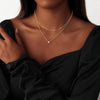 Layered Gold Necklaces for Women with 14K Plated Gold Sterling Silver Plated Dainty Pendant Necklace Set with Cubic Zirconia Stackable Chain Choker - view 2