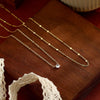 Layered Gold Necklaces for Women with 14K Plated Gold Sterling Silver Plated Dainty Pendant Necklace Set with Cubic Zirconia Stackable Chain Choker - view 3