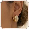 4 Pair Small Gold Hoop Earrings for Women Sensitive Ears - 14k Real Gold Plated Hoops Zirconia Cartilage Huggie Earrings Set Helix Piercing Earring - 1952 Double Hoop Gold