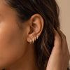 4 Pair Small Gold Hoop Earrings for Women Sensitive Ears - 14k Real Gold Plated Hoops Zirconia Cartilage Huggie Earrings Set Helix Piercing Earring - view 2