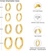 4 Pair Small Gold Hoop Earrings for Women Sensitive Ears - 14k Real Gold Plated Hoops Zirconia Cartilage Huggie Earrings Set Helix Piercing Earring - view 5