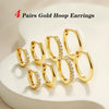 4 Pair Small Gold Hoop Earrings for Women Sensitive Ears - 14k Real Gold Plated Hoops Zirconia Cartilage Huggie Earrings Set Helix Piercing Earring - view 7