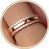 Stackable Rings, Two Tone CZ Eternity Band Set - Rose Gold 5