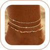 Ankle Bracelets for Women Anklet - 3 Layered Cuban&Figaro-GD
