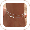 Ankle Bracelets for Women Anklet - 2 Layered Bead&Heart-SL