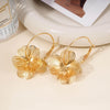 Dangle Flower Gold Earrings for Women, Trendy Statement Hoop Earrings Gifts - view 5