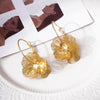 Dangle Flower Gold Earrings for Women, Trendy Statement Hoop Earrings Gifts - view 6