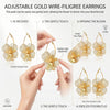 Dangle Flower Gold Earrings for Women, Trendy Statement Hoop Earrings Gifts - view 7