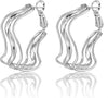 Dangle Flower Gold Earrings for Women, Trendy Statement Hoop Earrings Gifts - Irregular shape - 925 Silver