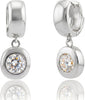 Dangle Flower Gold Earrings for Women, Trendy Statement Hoop Earrings Gifts - Circular 925 SilverCZ